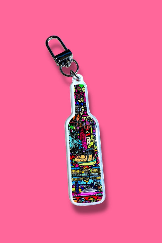 Porte-clé bouteille de Vin