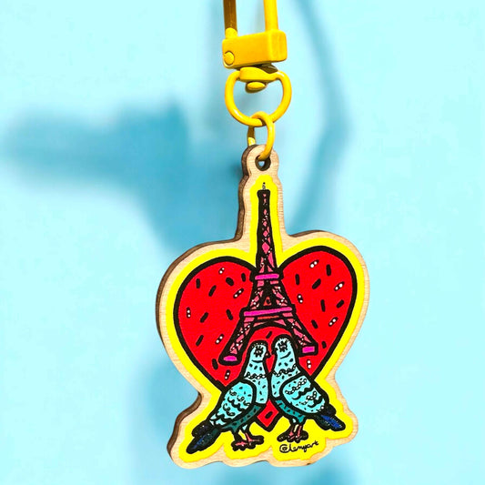 porte-clef-bois-les-tourtereaux-artiste-clemyart