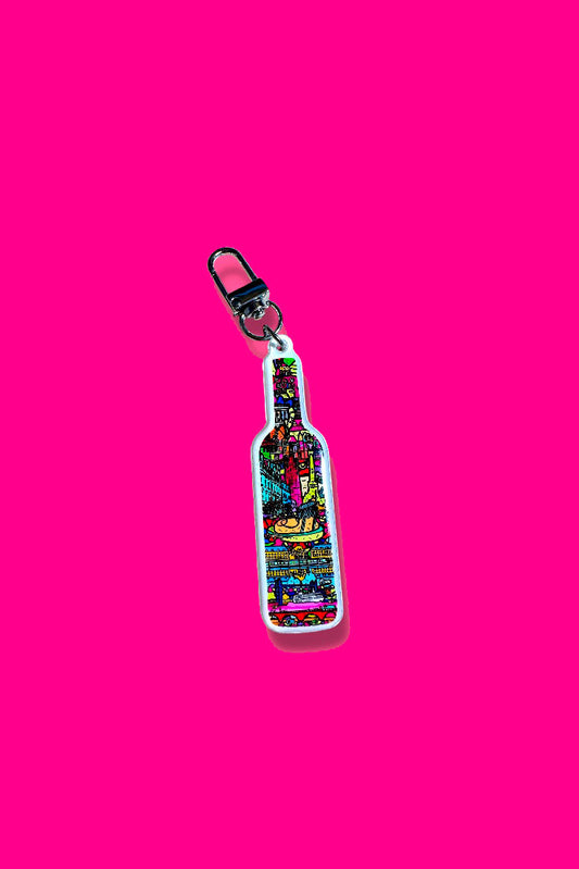 Porte-clé bouteille de Vin